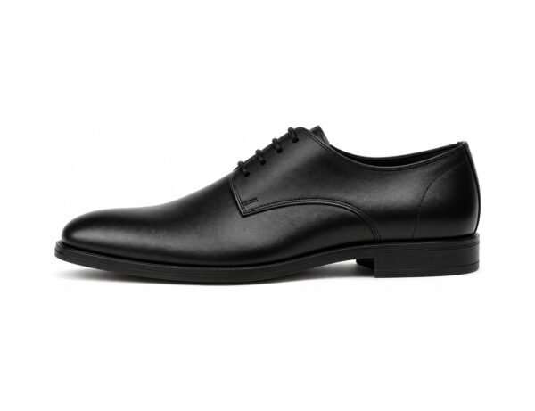 Citymere Black Plain-Toe City Derby - White BG Side Profile