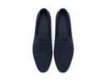 Coastwick Navy Suede Driving Loafer - White BG Top View Pair