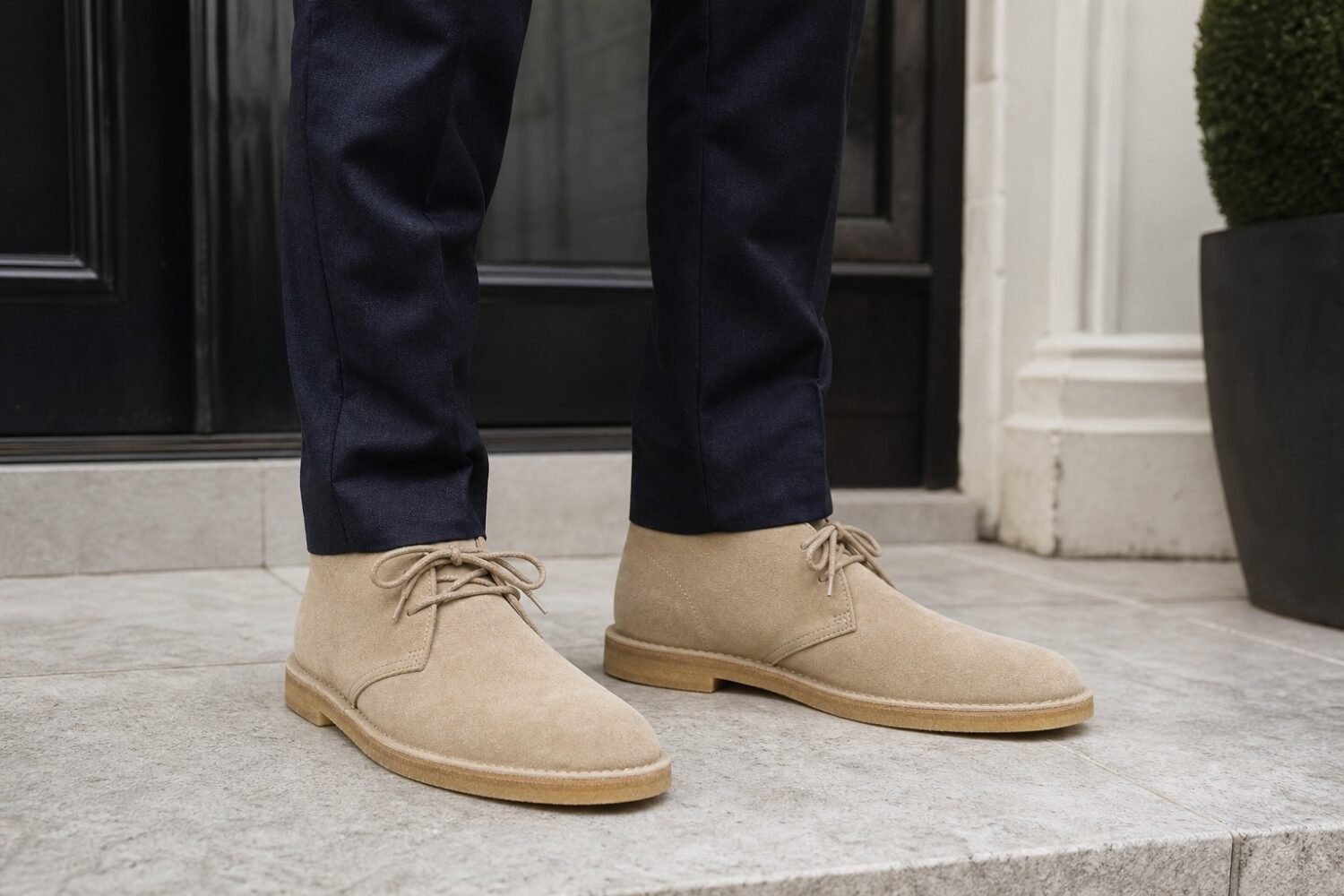 Dunewick Sand Suede Desert Boot styled - lifestyle secondary