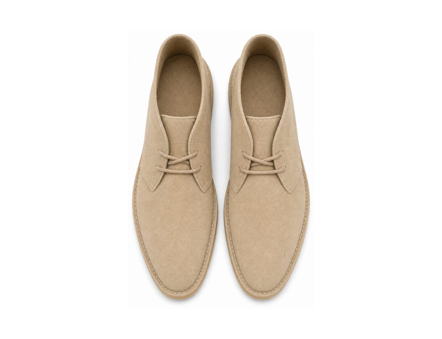 Dunewick Sand Suede Desert Boot - White BG Top View Pair