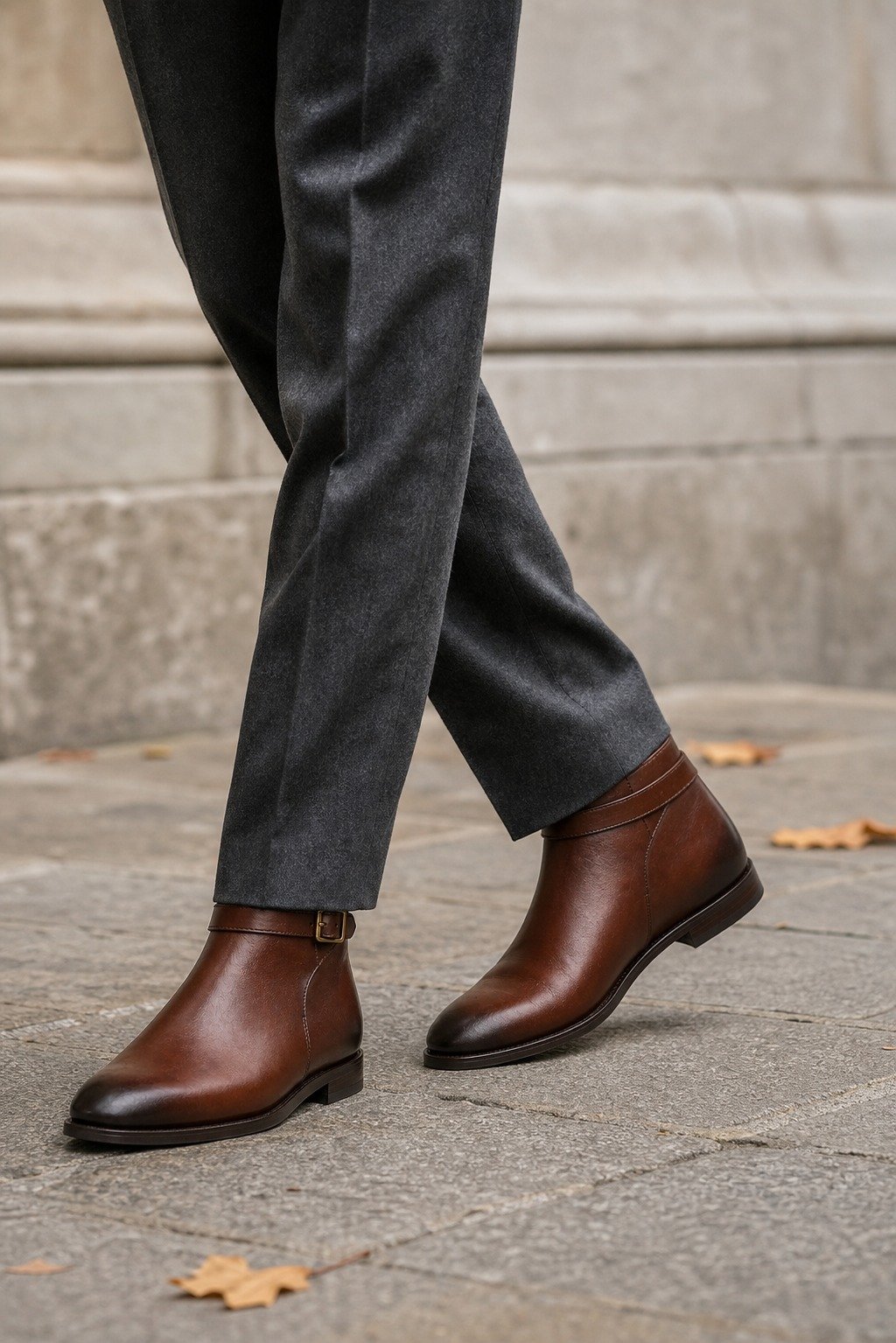 Evermont Museum Brown Jodhpur Boot styled with tailored trousers