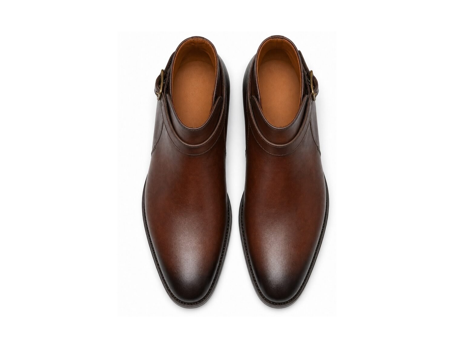 Evermont Museum Brown Jodhpur Boot - White BG Top View Pair