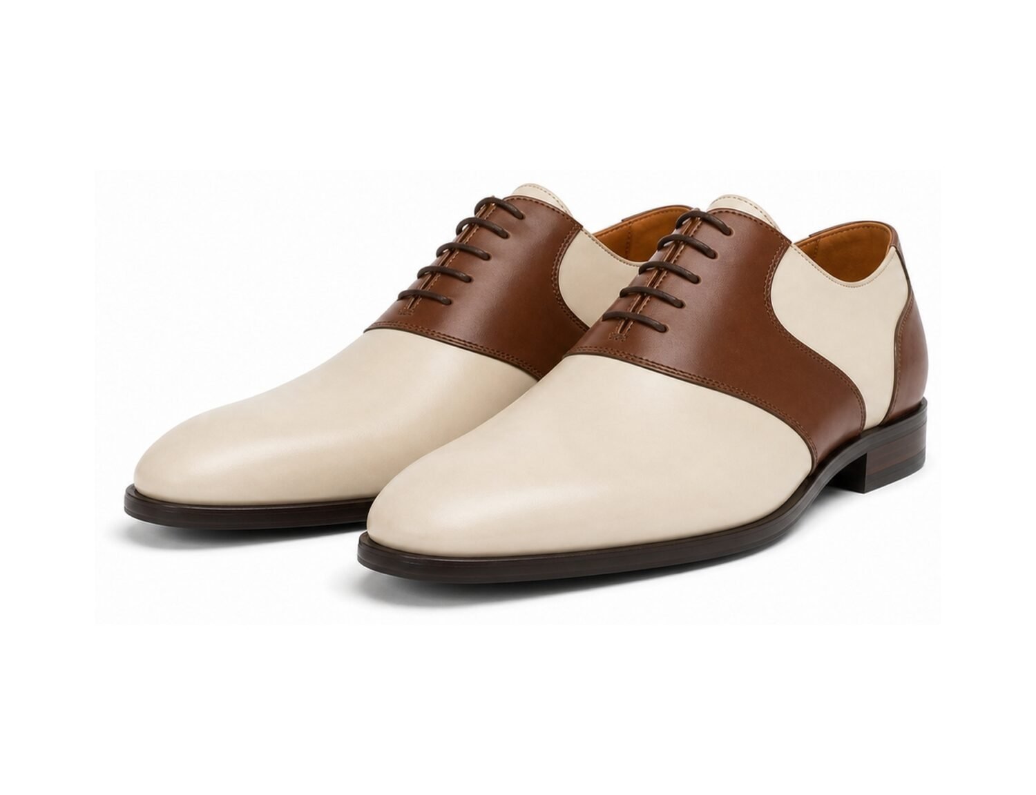 Fairwick Brown Cream Two-Tone Saddle Shoe - White BG Pair