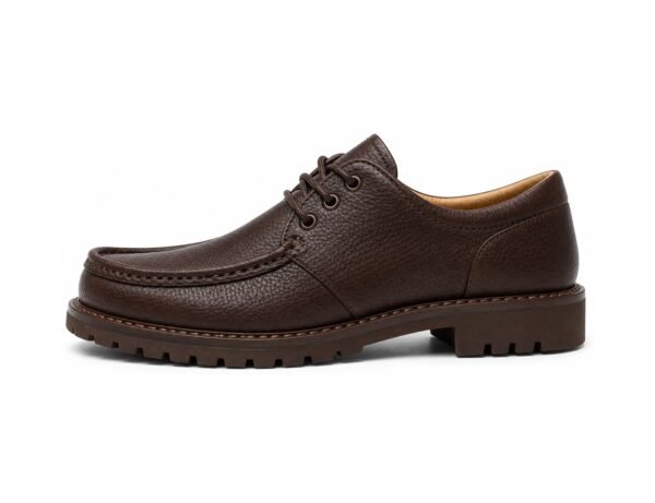Fenmarsh Chocolate Grain Tyrolean Derby - White BG Side Profile