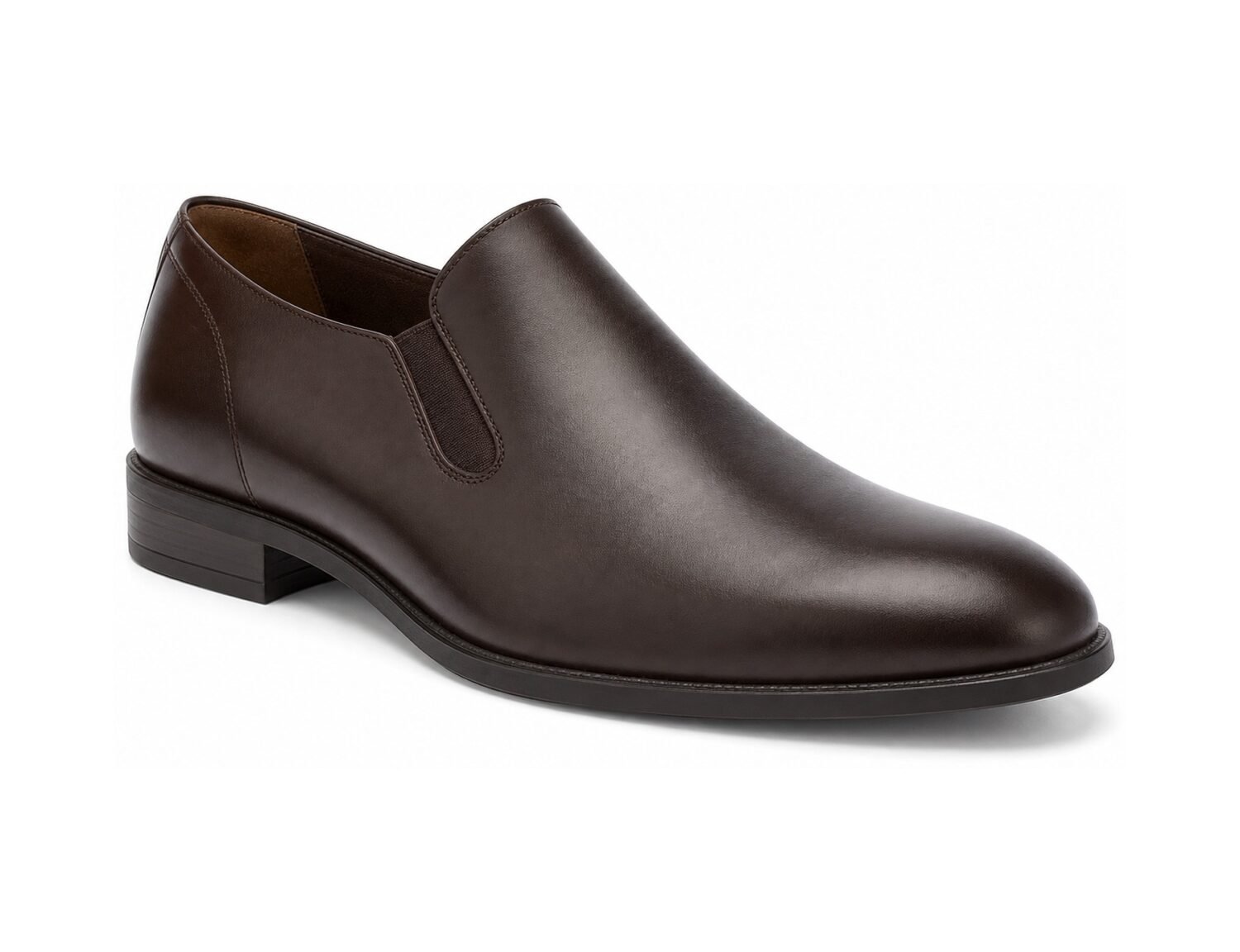 Graftmere Dark Brown Calf Side-Gusset Slip-On - White BG 3-Quarter