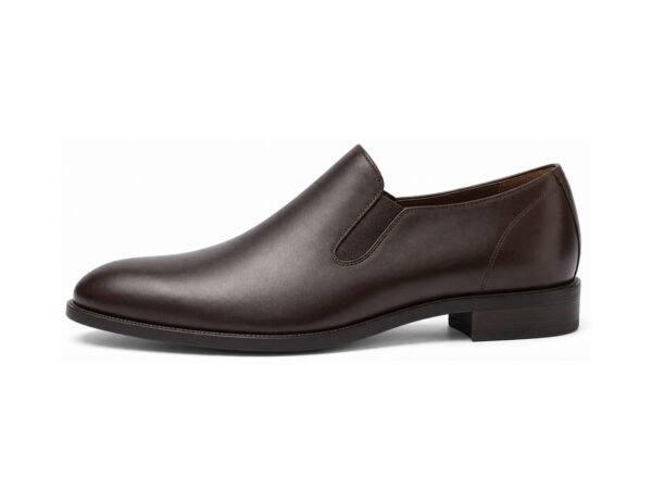 Graftmere Dark Brown Calf Side-Gusset Slip-On - White BG Side Profile