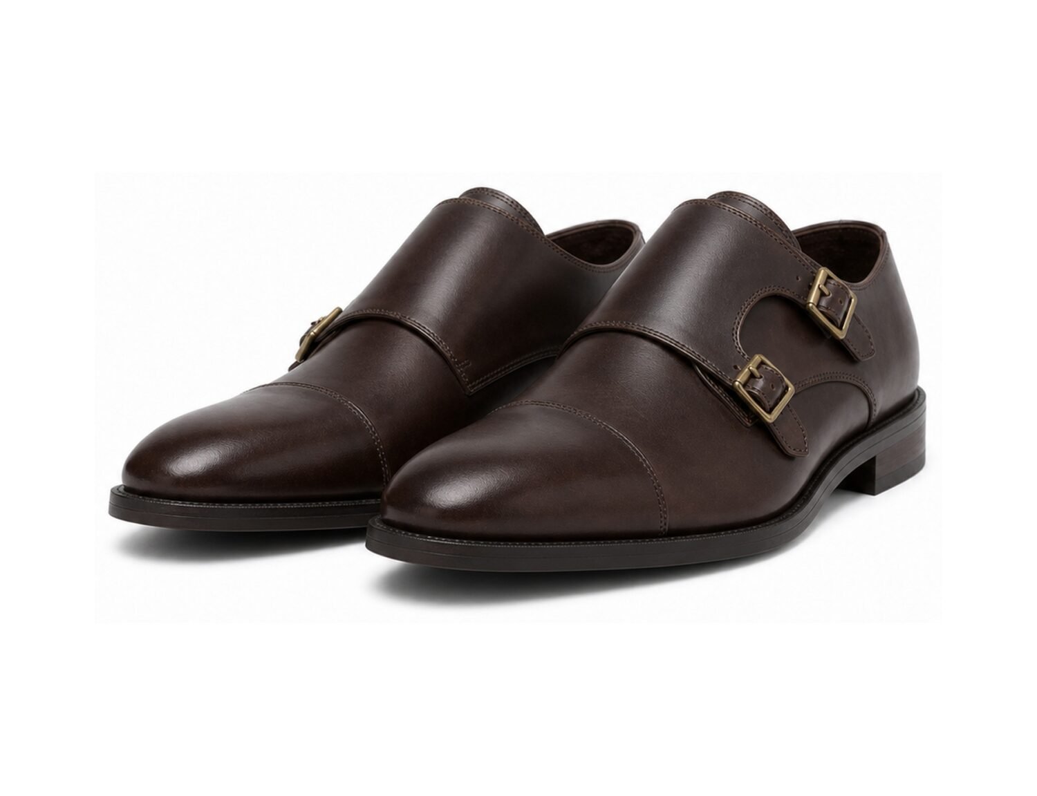Grosmont Dark Brown Double Monk - White BG Pair