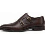 Grosmont Dark Brown Double Monk - White BG Side Profile