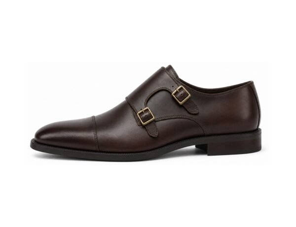 Grosmont Dark Brown Double Monk - White BG Side Profile