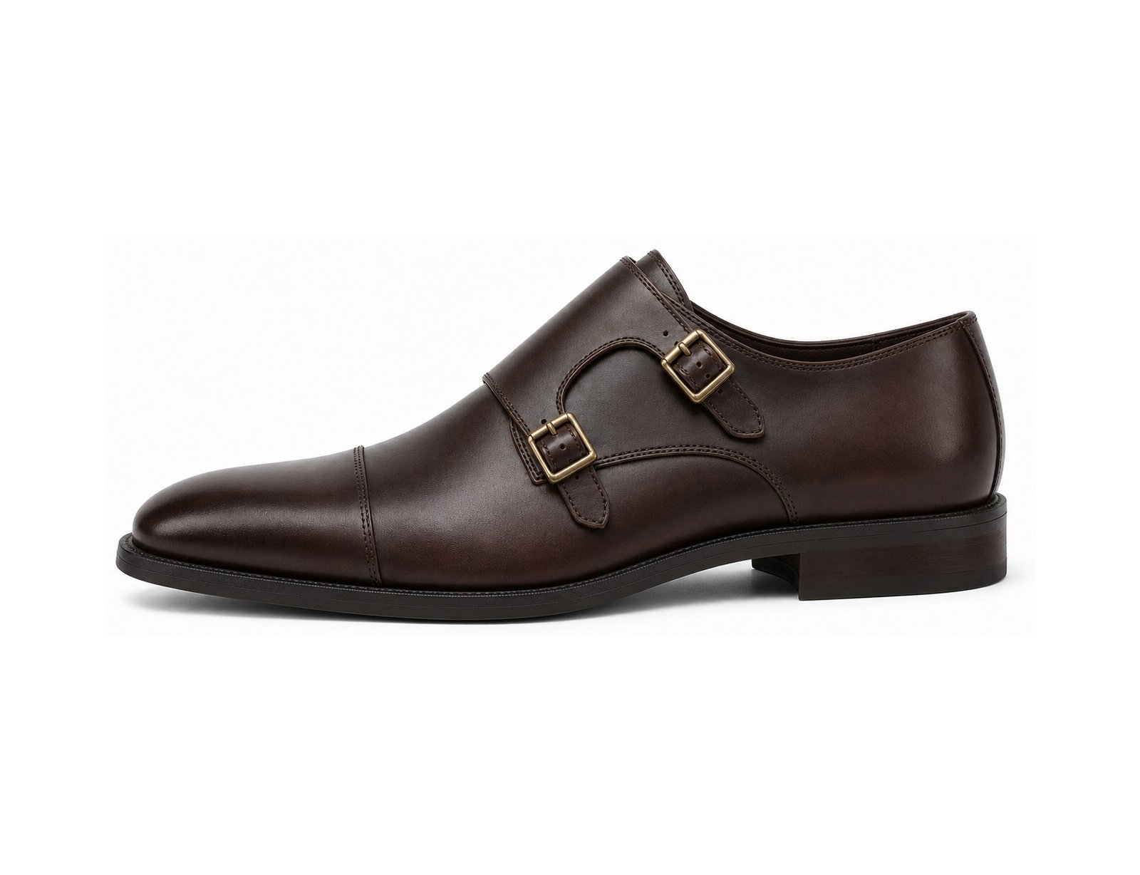 Grosmont Dark Brown Double Monk - White BG Side Profile Grosmont Dark Brown Double Monk - White BG Side Profile
