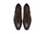 Grosmont Dark Brown Double Monk - White BG Top View Pair