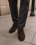 Heathford Dark Brown Suede Chukka Boot styled - lifestyle primary