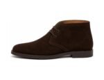 Heathford Dark Brown Suede Chukka Boot - White BG Side Profile