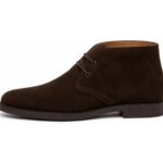 Heathford Dark Brown Suede Chukka Boot - White BG Side Profile