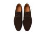 Heathford Dark Brown Suede Chukka Boot - White BG Top View Pair