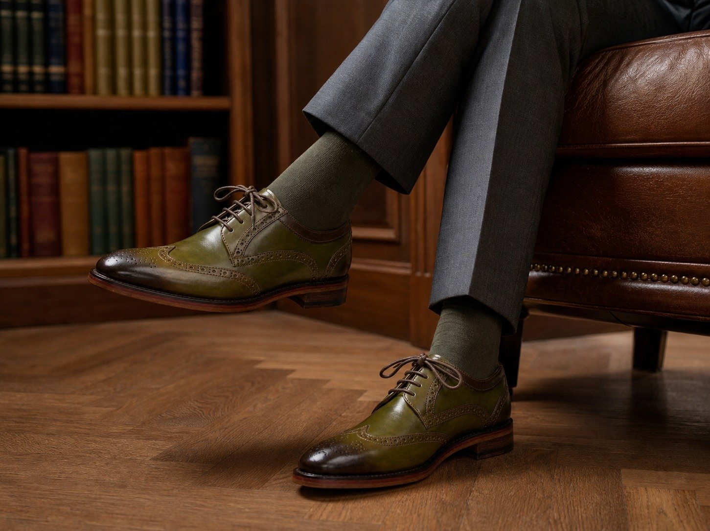 Kensington Olive Derby styled, secondary view