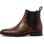 Kingshale Brown Exotic Chelsea Boot - White BG Side Profile