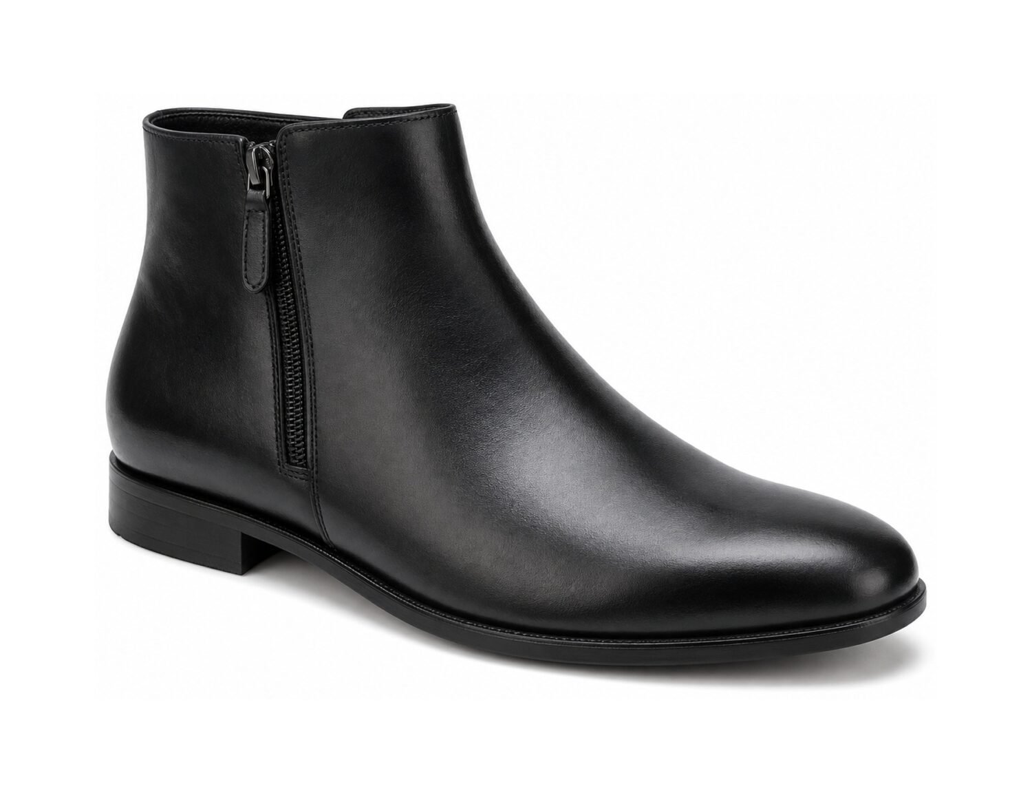 Kingsmere Black Calf Side-Zip Dress Boot - White BG 3-Quarter