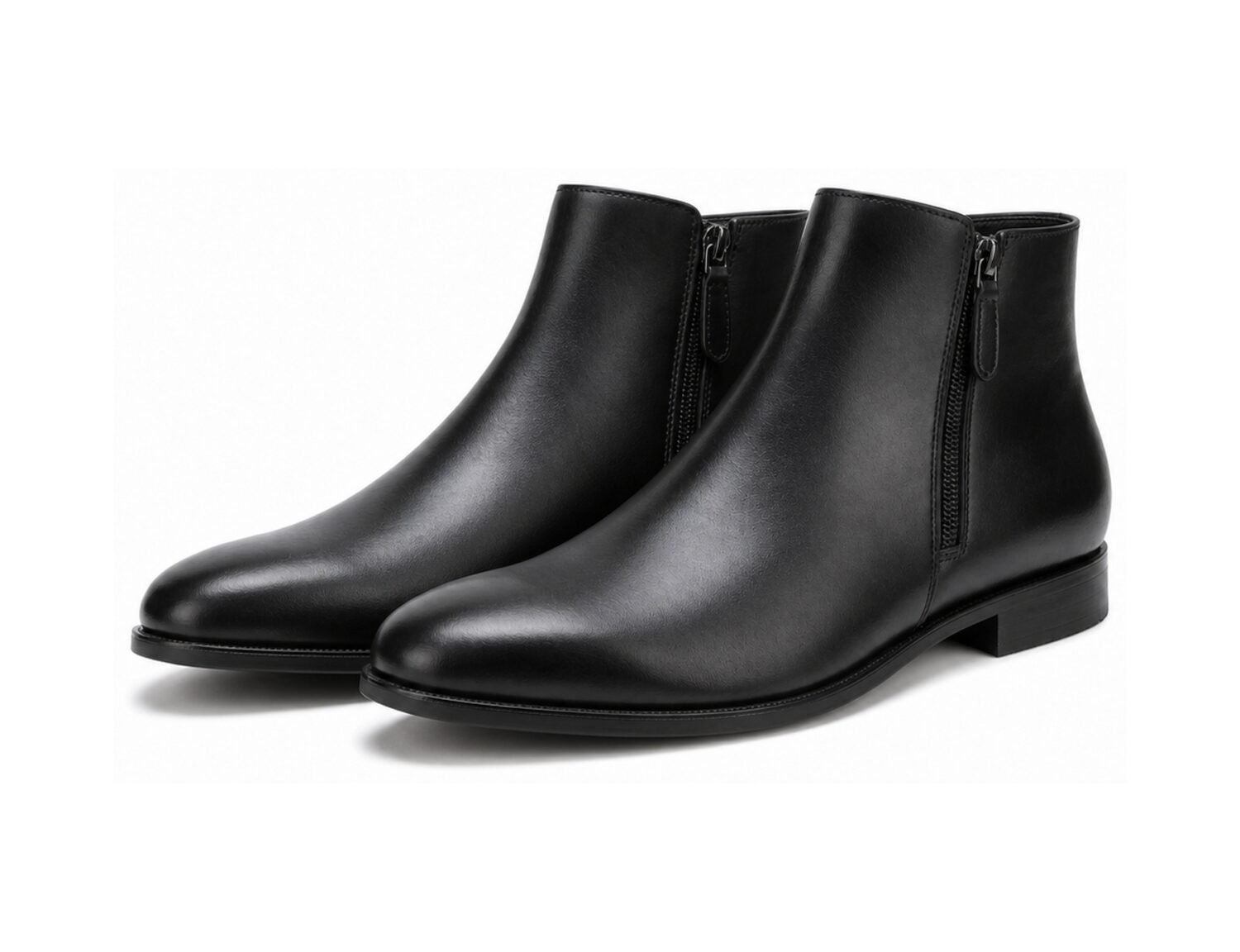 Kingsmere Black Calf Side-Zip Dress Boot - White BG Pair