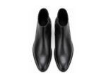 Kingsmere Black Calf Side-Zip Dress Boot - White BG Top View Pair