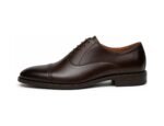 Langmere Dark Brown Quarter-Brogue Oxford - White BG Side Profile