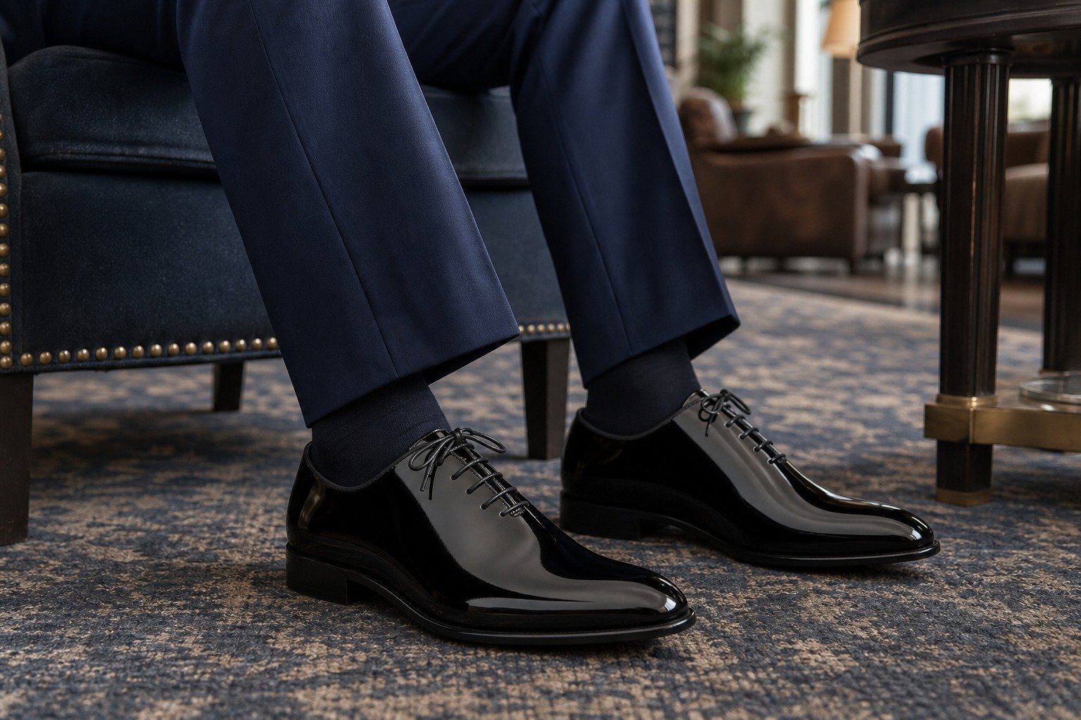 Noctis Black Patent Oxford styled, secondary view