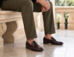 Pemberton Dark Brown Calf Penny Loafer styled - lifestyle secondary