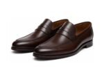 Pemberton Dark Brown Calf Penny Loafer - White BG Pair
