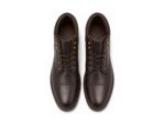 Rivermark Dark Brown Waxy Cap-Toe Service Boot - White BG Top View Pair