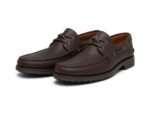 Seaborne Dark Brown Grain Modern Boat Shoe - White BG Pair