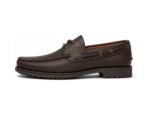 Seaborne Dark Brown Grain Modern Boat Shoe - White BG Side Profile