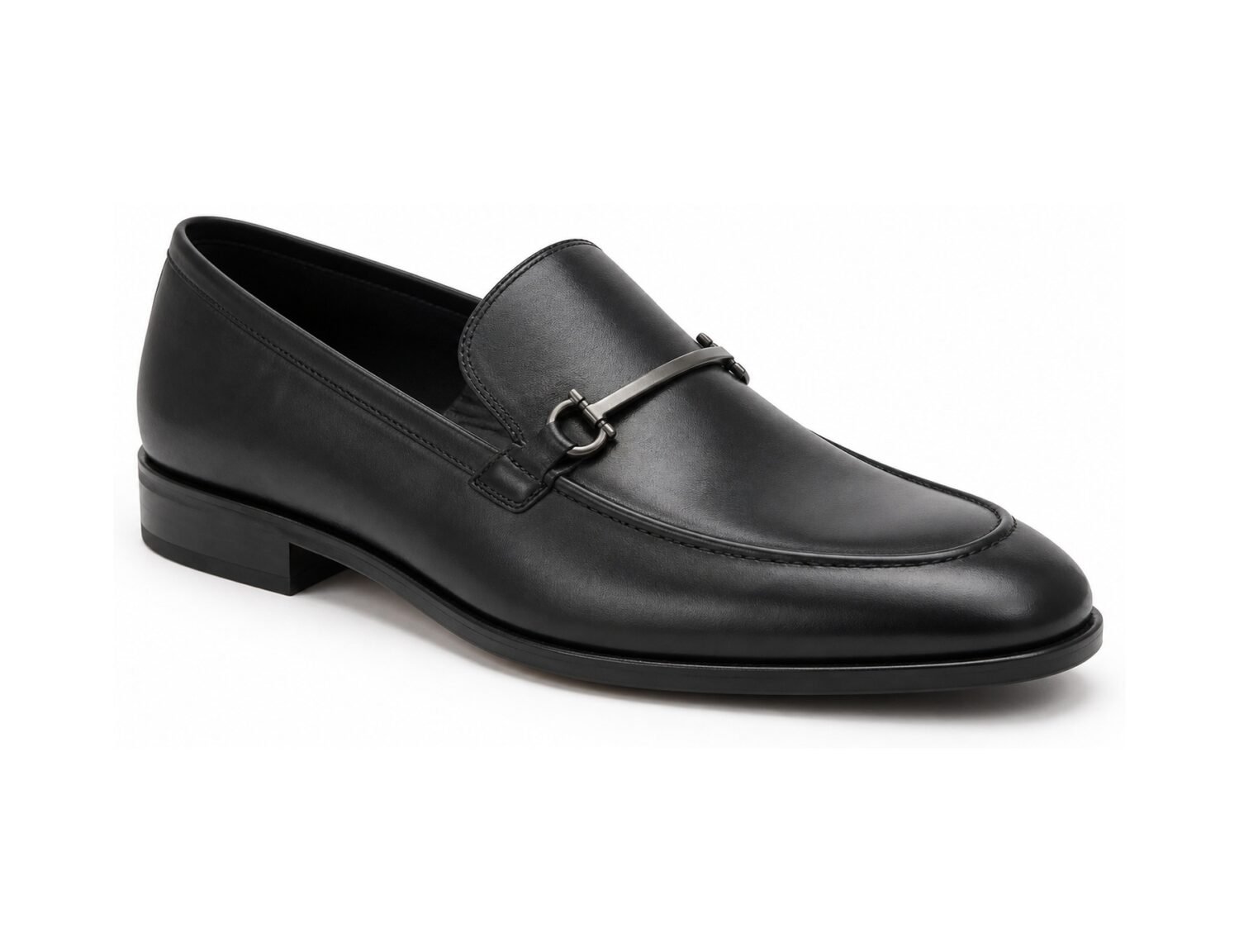 Sterlingford Black Calf Horsebit Loafer - White BG 3-Quarter