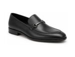 Sterlingford Black Calf Horsebit Loafer - White BG 3-Quarter