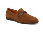Tavermond Tobacco Suede Braided-Strap Loafer - White BG 3-Quarter