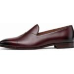 Valeroux Oxblood Calf Butterfly Loafer - White BG Side Profile