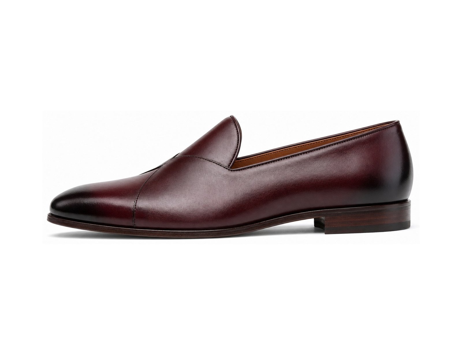 Valeroux Oxblood Calf Butterfly Loafer - White BG Side Profile Valeroux Oxblood Calf Butterfly Loafer - White BG Side Profile