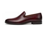Varenza Burgundy Calf Venetian Loafer - White BG Side Profile