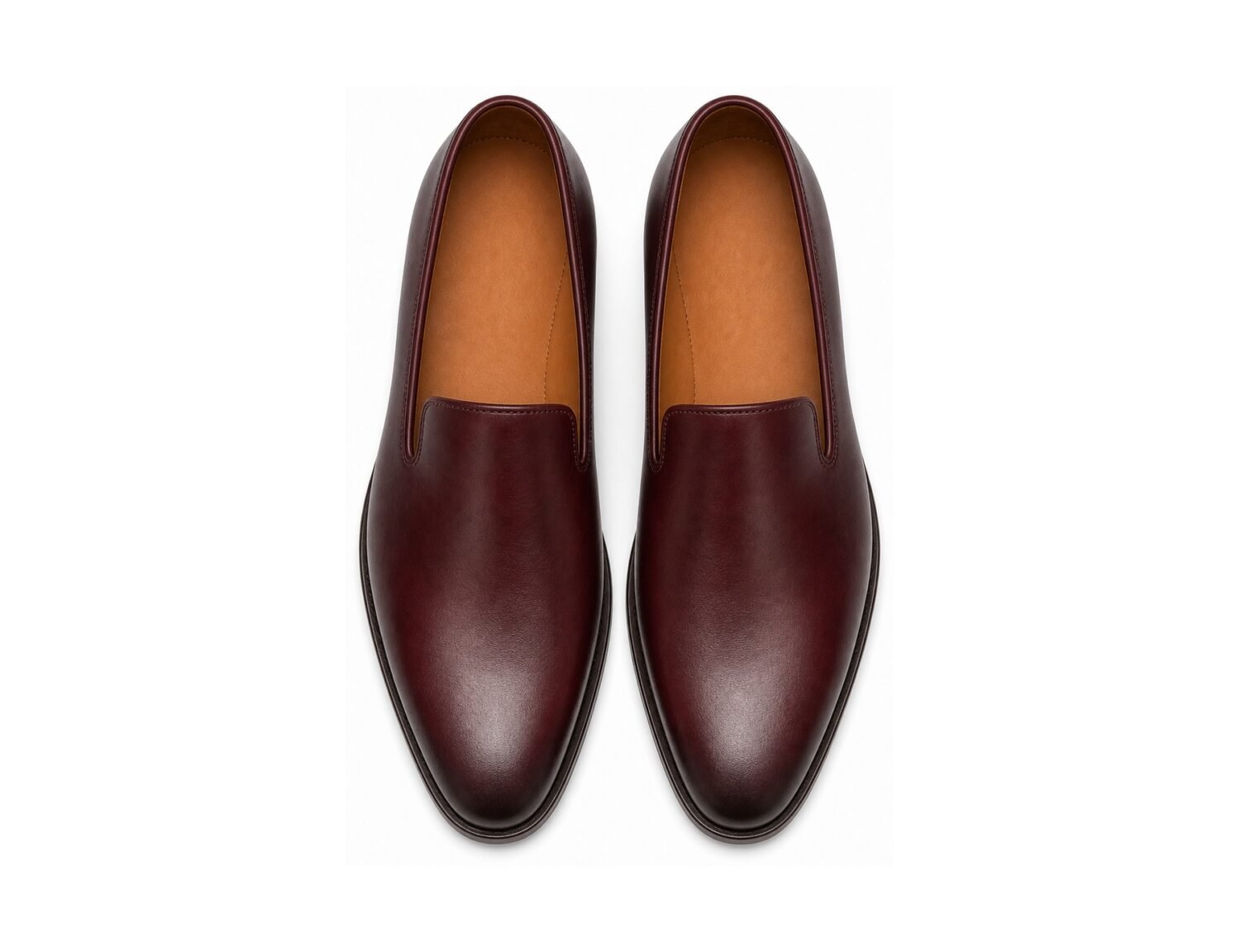 Varenza Burgundy Calf Venetian Loafer - White BG Top View Pair