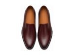 Varenza Burgundy Calf Venetian Loafer - White BG Top View Pair