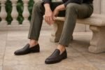 Weaverton Dark Brown Woven Leather Loafer styled - lifestyle secondary